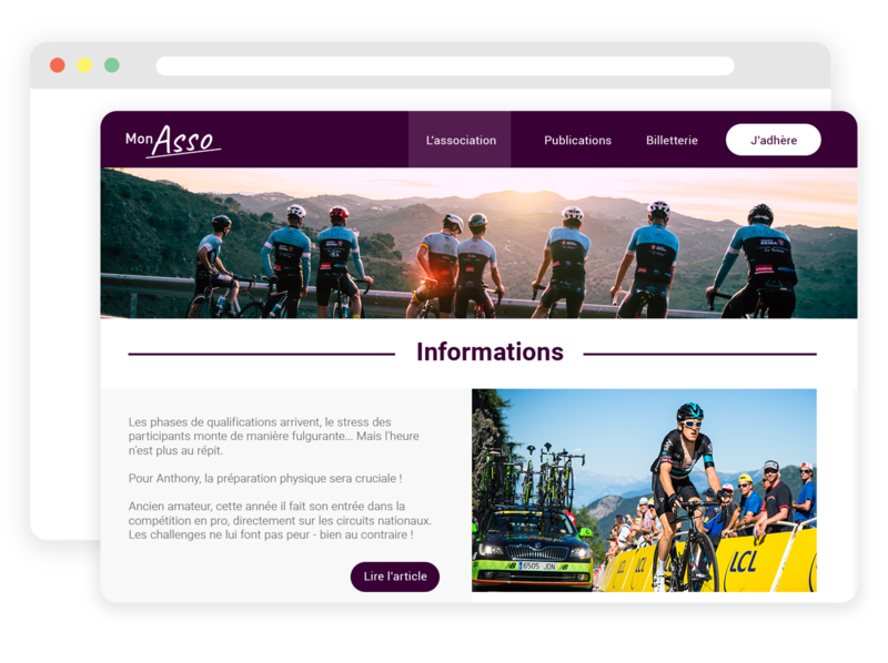 Site web pour club de cyclotourisme