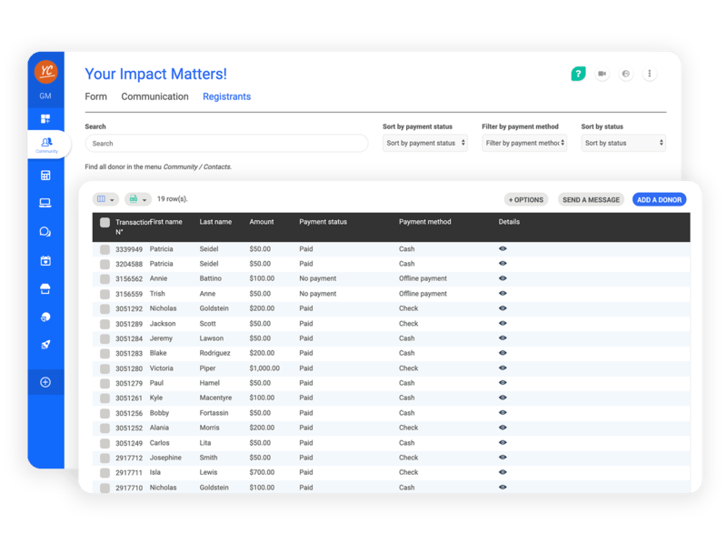 membership management software registrant list