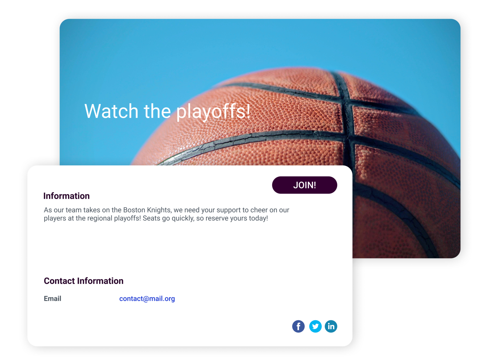 events in basketball club management software